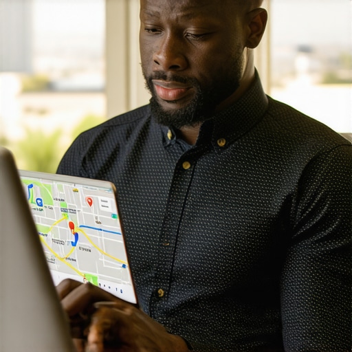 Glendale Business Owner Analyzing Local SEO Business owner reviewing local SEO analytics in Glendale