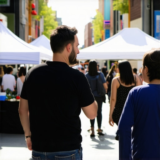People participating in Glendale community event with local businesses and landmarks