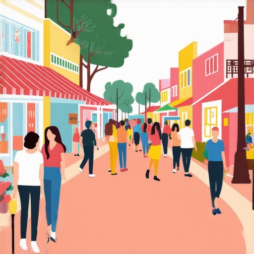 People shopping and interacting in Glendale's bustling local streets.