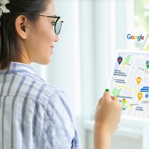 Business owner optimizing Google My Business profile with Glendale map elements