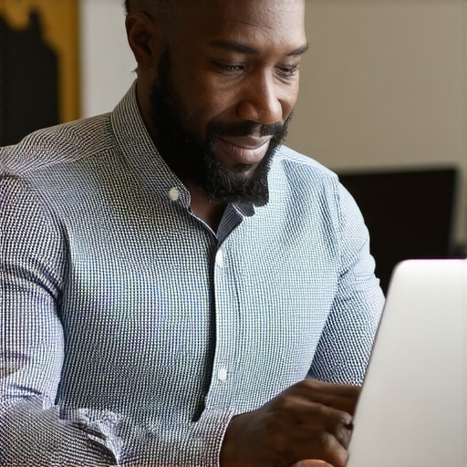 Business owner updating Google My Business profile on a laptop in Glendale
