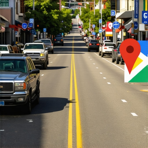 Glendale Local Business SEO Success A vibrant Glendale street scene with local shops and Google Maps overlay showing business locations.