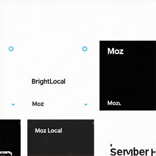 Dashboard displaying local SEO metrics from BrightLocal, Moz Local, and SEMrush