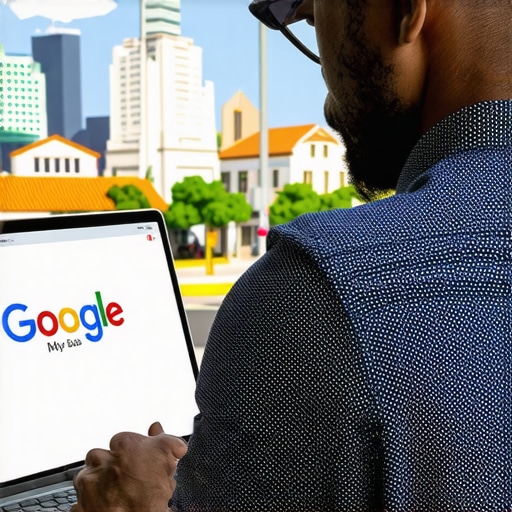 Optimizing Google Maps Profile in Glendale A person updating their Glendale business listing on Google My Business on a laptop.