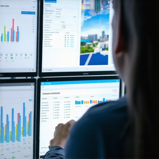 Analyzing Local SEO Data for Glendale Person reviewing SEO analytics on computer with Glendale city view