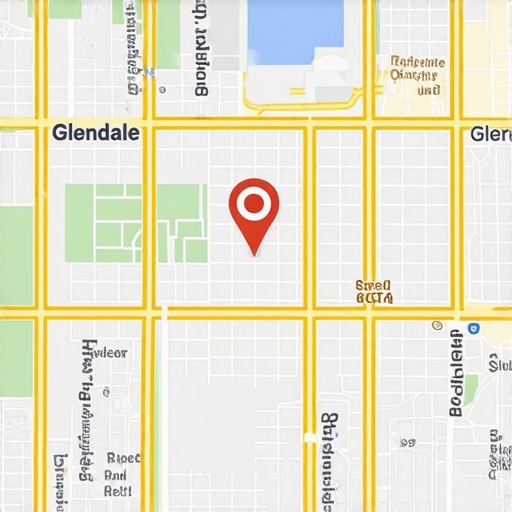 Map of Glendale with local business markers indicating SEO optimization