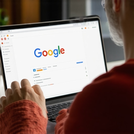 Business owner updating Google My Business profile on laptop in Glendale