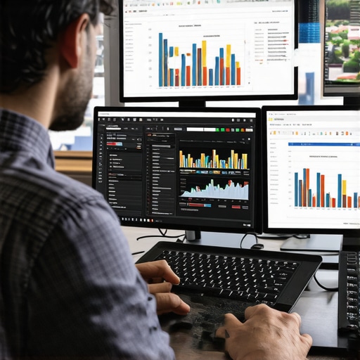 A person analyzing local SEO analytics with Glendale skyline behind