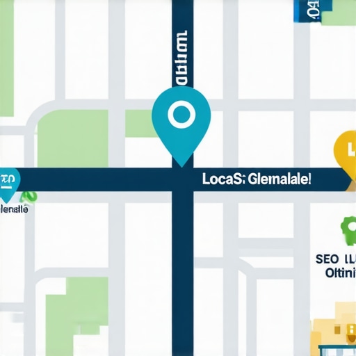 Map of Glendale highlighting local business locations with SEO symbols.