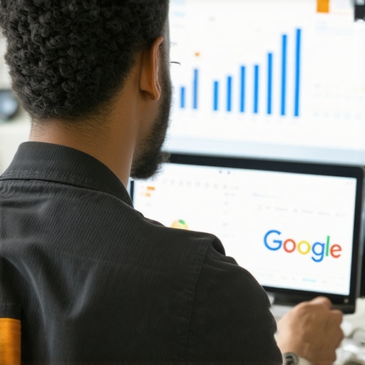 Business owner using analytics software to monitor Glendale local search rankings