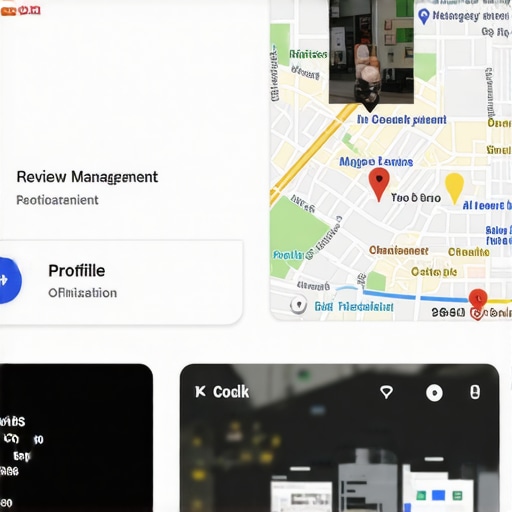 Google My Business dashboard with review, info, and media management tools.